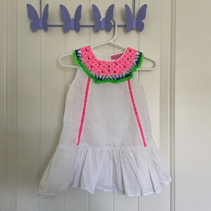 EUC | Isaac Mizrahi‎ baby girl’s watermelon embroidered sundress — 12 months